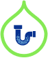 A Green-Outlined Droplet With A Blue Stylized &Quot;U&Quot; Inside, Featuring A Gradient Of Lighter Blue Dots Decorating The Letter.